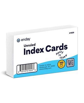 Index Cards Ruled Colored Heavy Weight Durable 3 X 5 Inch Plain Back Lined Note for School Home and Office - 100