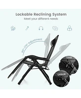 Gymax Zero Gravity Chair Folding Recliner Lounge w/ Cushion Cup Holder