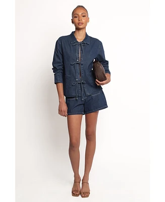 Petal and Pup Women's Avon Bow Front Denim Shacket