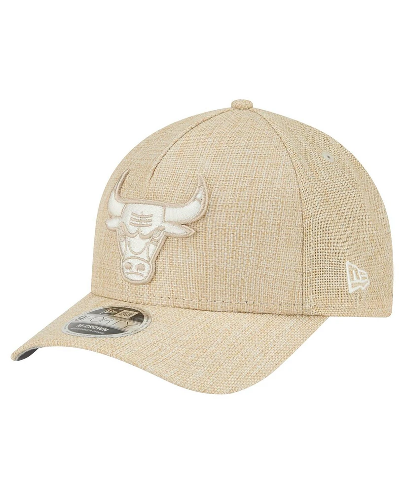 New Era Men's Tan Chicago Bulls Injection Woven A-Frame 9FORTY Adjustable Hat