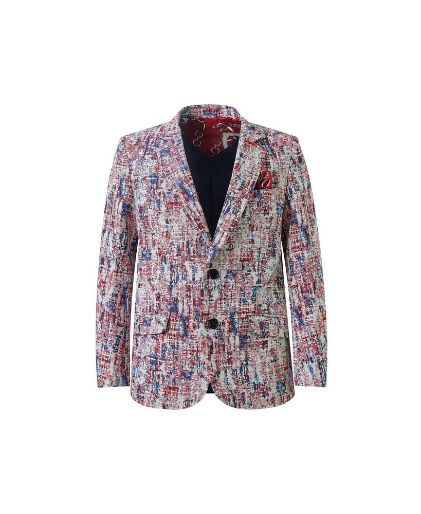 Elie Balleh Toddler Red Paint Splash Brocade Jacket