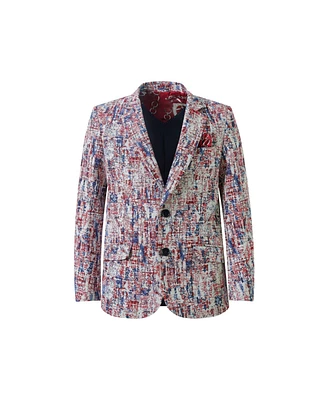 Elie Balleh Toddler Red Paint Splash Brocade Jacket