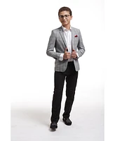 Elie Balleh Boys Black Slim Fit Checked Blazer