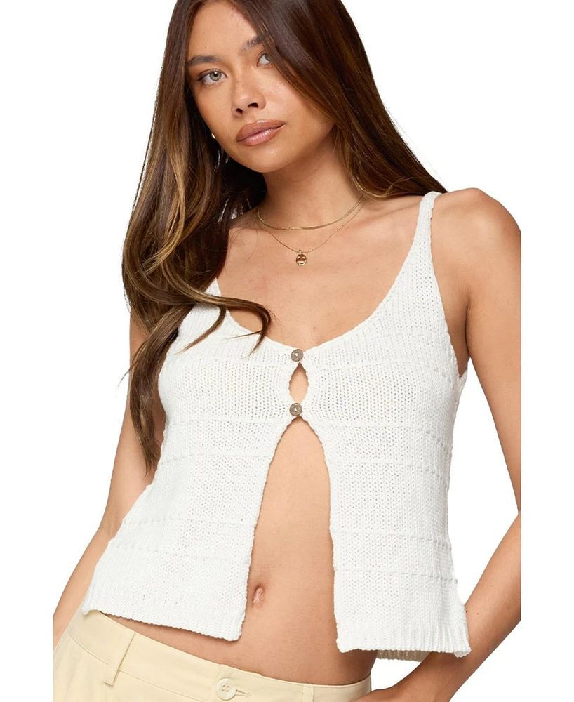 Edikted Women's Mikinley Split Front Knit Tank Top
