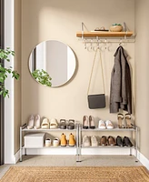 Seville Classics 2 Tier Stackable Metal Mesh Utility Shoe Rack