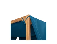 Kenzie Outdoor Daybed With Adjustable Lounges And Curtains