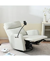 270° Power Swivel Recliner with Usb Ports for Nursery & Living Room