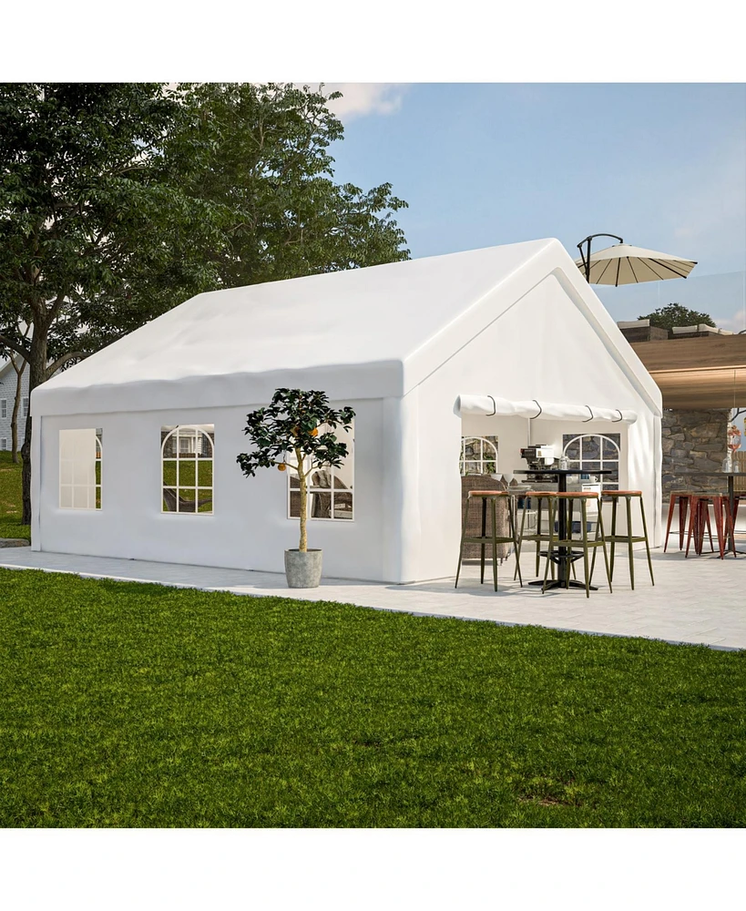20x20FT Party Tent Heavy Duty, Large Wedding Event Shelters with 2 Storage Bags & Removable Sidewalls, Outdoor Canopy Gazebo Commercial Tents for Part