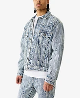 True Religion Men's Oversized Distressed Rope Stitch Jacket