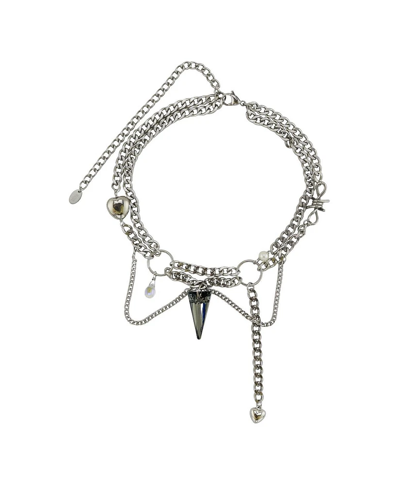 Messy Layered Spike Necklace