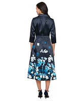 Alex Evenings Women's Stretch Faille 3/4-Sleeve A-Line Dress