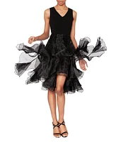White Tie by Shani Women's V-Neck Sleeveless Fit & Flare Dress