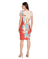 R & M Richards Women's Colorblocked Placement-Print Sheath Dress