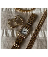 Peugeot Women's 24mm Gold Tank Panther Link Bracelet Watch