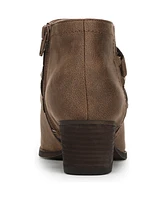 LifeStride Women's Bryce Zip Round Toe Block Heel Short Boots