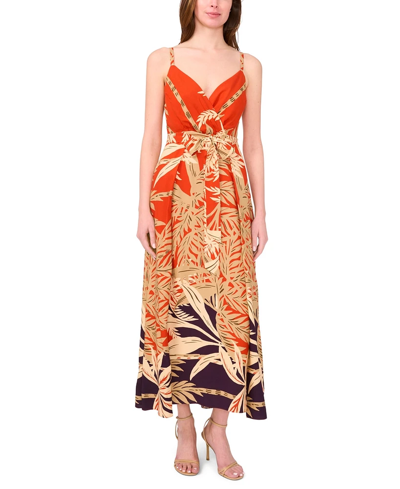 Msk Women's Challis Printed Sleeveless Maxi Dress