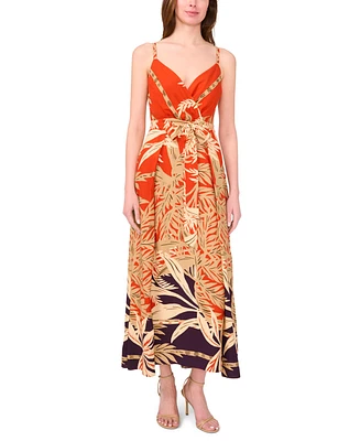 Msk Women's Challis Printed Sleeveless Maxi Dress