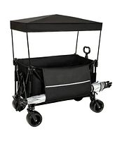 Heavy Duty Collapsible Wagon with Canopy & Big Wheels