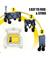 Heavy Duty Foldable Wagon with Extended Tailgate