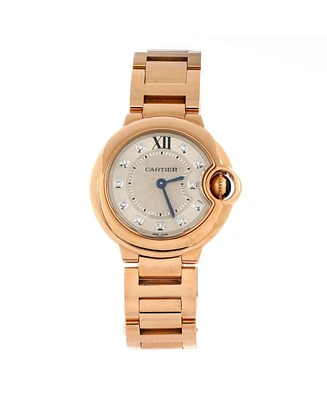 Pre-Owned Cartier Ballon Bleu de Cartier Quartz Watch in Rose Gold and Diamond Markers 28mm