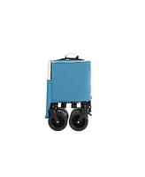Foldable Utility Wagon with All-Terrain Wheels - Blue