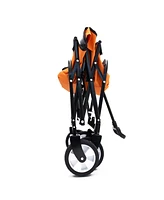 Collapsible Wagon Cart with Straps - 225lb Capacity - Orange