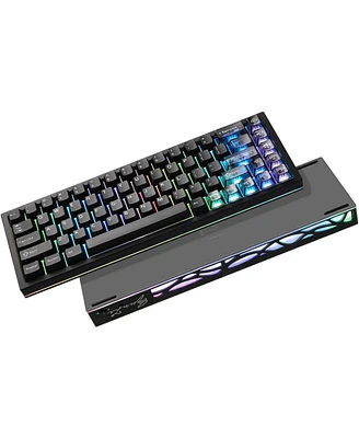 Yunzii AL65 Wireless Mechanical Keyboard, Full Aluminum Cnc,Support Qmk/Via Software Gasket Structure,60% Hot Swappable with Rgb Backlit Bt/2.4G/Usb-c
