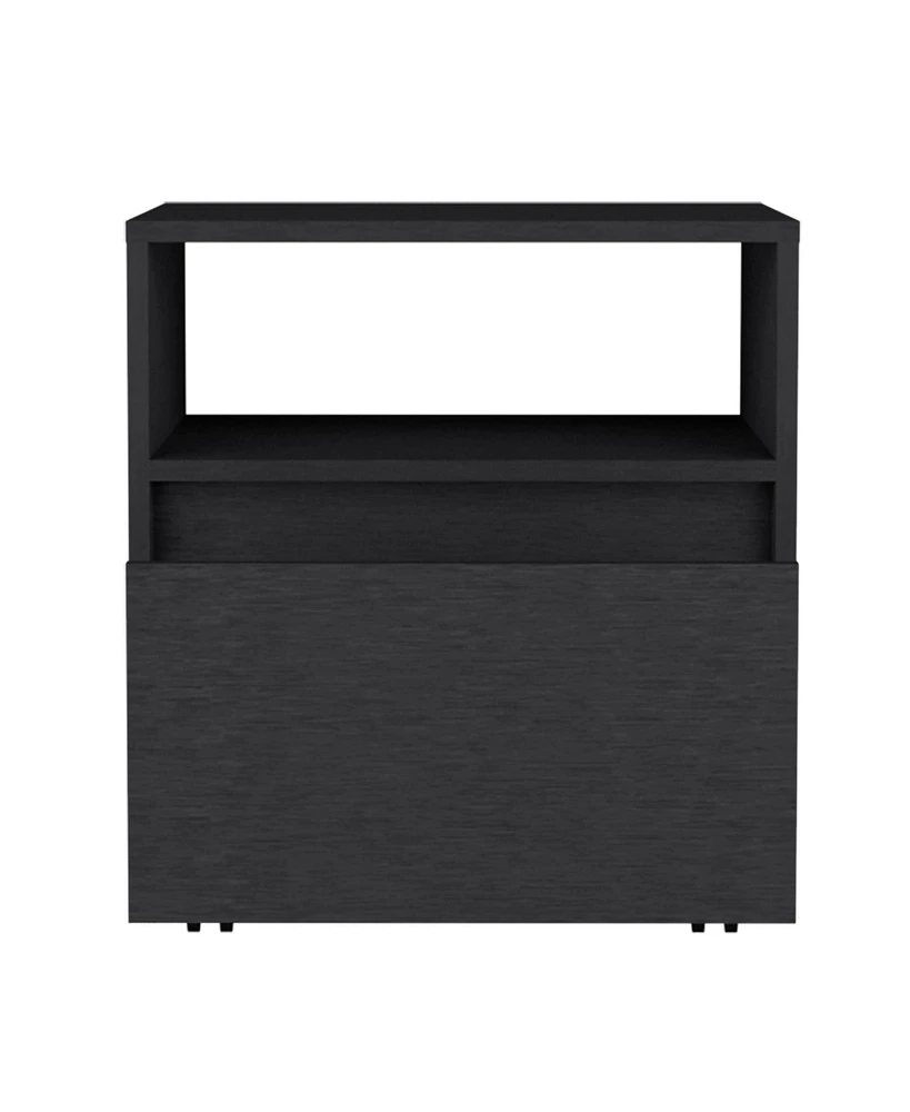 Stylish One Drawer Faux Wood Nightstand for Small Spaces