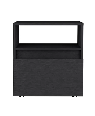 Stylish One Drawer Faux Wood Nightstand for Small Spaces