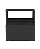 Stylish One Drawer Faux Wood Nightstand for Small Spaces