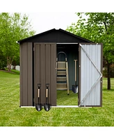 Out storage sheds 4ft 6ft Apex roof Brown + Black