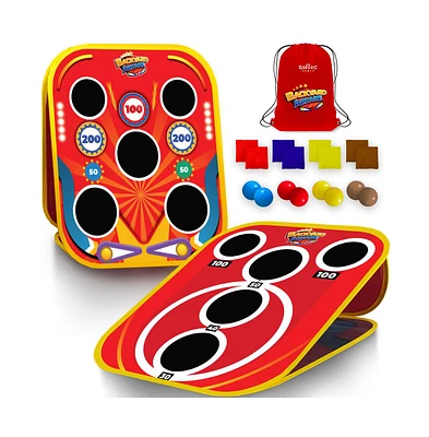 Swooc Backyard Arcade | 2-in-1 Bean Bag Toss Game for Kids w/ Carry Bag | 5-Second Setup & Storage | Carnival Games for Kids