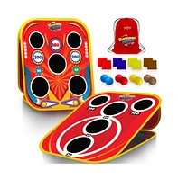 Swooc Backyard Arcade | 2-in-1 Bean Bag Toss Game for Kids w/ Carry Bag | 5-Second Setup & Storage | Carnival Games for Kids