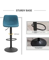 Set of 2 Adjustable Swivel Bar Stools with Backrest, Upholstered Counter Chairs for Kitchen Bar-The Pop Home