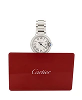 Pre-Owned Cartier Ballon Bleu de Cartier Quartz Watch in Stainless Steel with Diamond Bezel 28mm