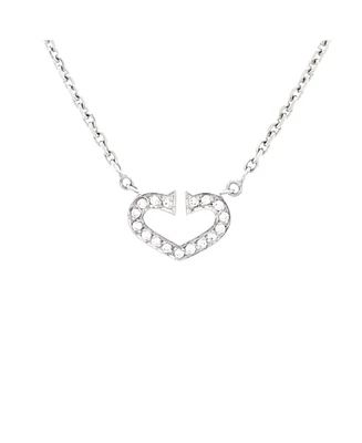 Pre-Owned Cartier C Heart de Cartier Pendant Necklace 18K White Gold with Pave Diamonds