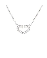 Pre-Owned Cartier C Heart de Cartier Pendant Necklace 18K White Gold with Pave Diamonds
