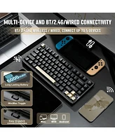 Yunzii AL75 Pro 75% Wireless Mechanical Gaming Keyboard,Full Aluminum Cnc,Bt/2.4G/Wired,Pbt Keycaps,Gasket Mounted Hot Swap,Custom Rgb Backlight