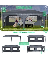 10x20 Pop Up Canopy Tent w/ Sidewalls - Gray