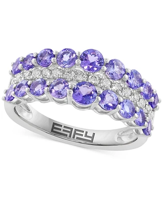 Effy Tanzanite (1-5/8 ct. t.w.) & Diamond (1/5 ct. t.w.) Band Ring in 14k White Gold