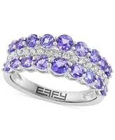 Effy Tanzanite (1-5/8 ct. t.w.) & Diamond (1/5 ct. t.w.) Band Ring in 14k White Gold