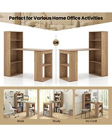 48 Inch Computer Desk with 4-Tier Bookcase and Cpu Stand