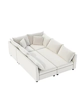 6-Seat Modular Sectional Sofa Bed with Pillows, Free Combination