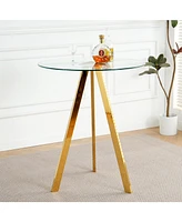 Stylish Velvet Metal Leg Glass Countertop Bar Chairs (Set of 5)