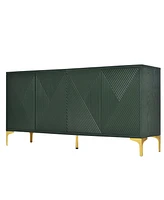 Modern Olive Green Sideboard - 60" with Storage & Rebound Doors
