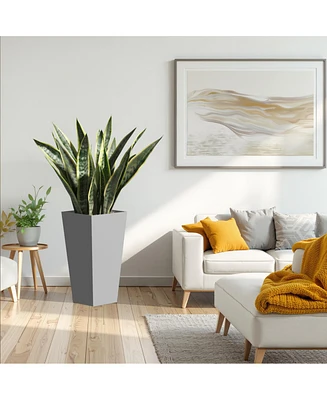 25" Metal Tapered Planter - Outdoor/Indoor Garden Pot