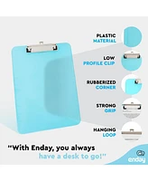 Plastic Clipboard Standard Pink, Translucent Low Profile Clip Board, Hangable Clipboard, 12.7” x 9”, Holds 100 Sheets, 1 Pc