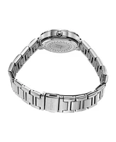 Stuhrling Original Women's Quartz Watch – Silver Dial with Swarovski Crystals & Triple-Row Stainless Steel Bracelet