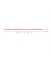Zomi Gems Girls Colorful Disk Necklace & Charm Duo