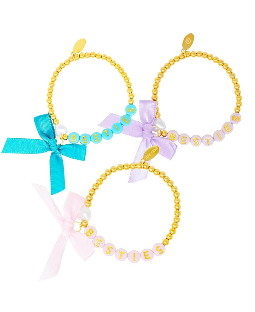 Zomi Gems Girls Besties Bow Stretchy Bracelet Set